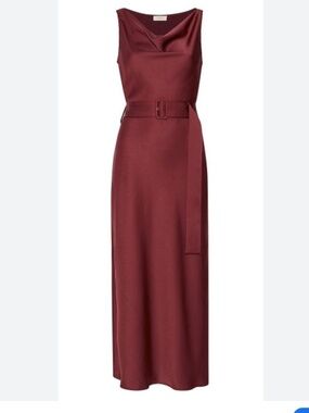 Women's Belted Sleeveless Satin Dress LAPOINTE